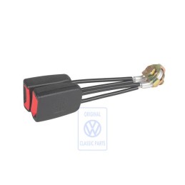 VW Original Cierre De Cinturon Doble Negro Satinado/Rojo Fuego - 1C0857488 FCN