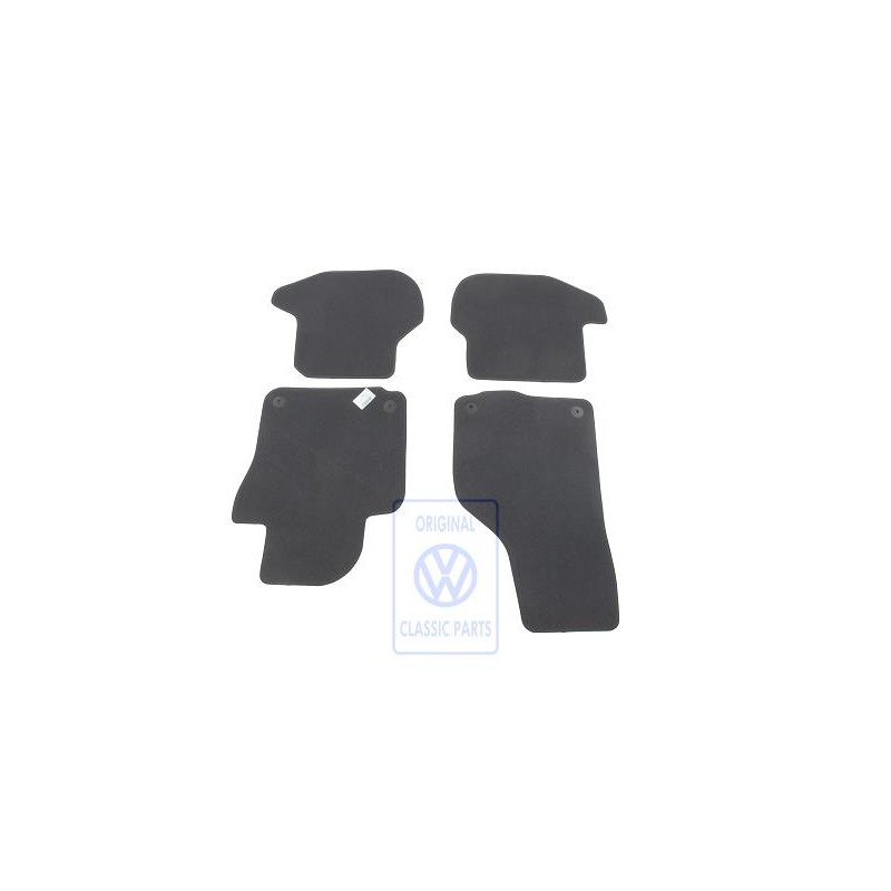 VW Original 1 Juego Alfombrillas Negro/Gris Franela - 1Q1863011C QIK