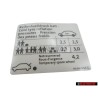 VW Original Adhesivo P. Presion Neumaticos - 1T0010644G