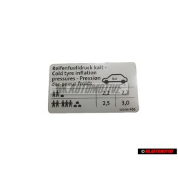 VW Original Adhesivo P. Presion Neumaticos - 3B0010260A