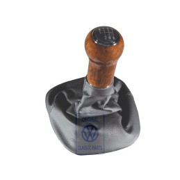 VW Original Pomo Palanca Cambio Madera/ Cuero C. 