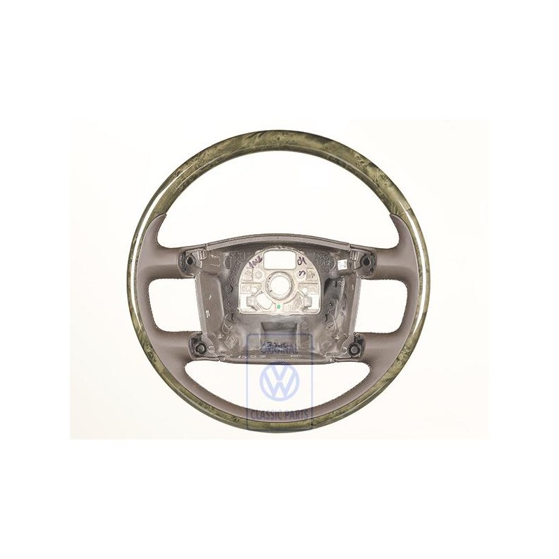 VW Original Volante Madera/Cuero Marron-Veta De Alamo - 3D0419091ABAPM