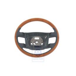 VW Original Volante Madera/Cuero Azul Marino/Marron Castano - 3D0419091ABNKU