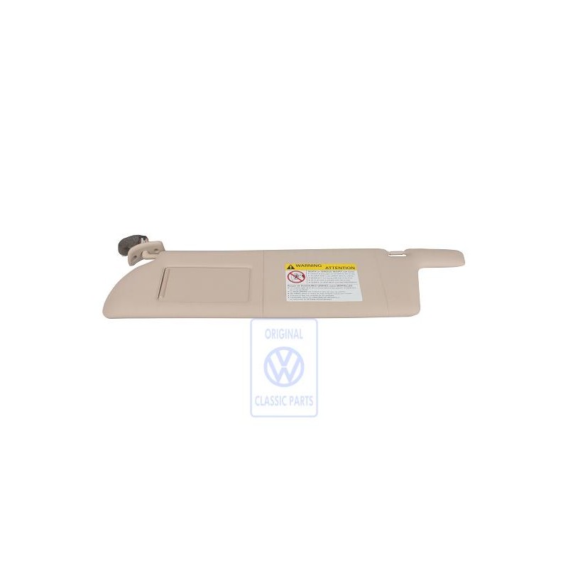 VW Original Parasol Con Espejo Iluminado Y Tapa Beige Claro - 7D0857551R 3PS