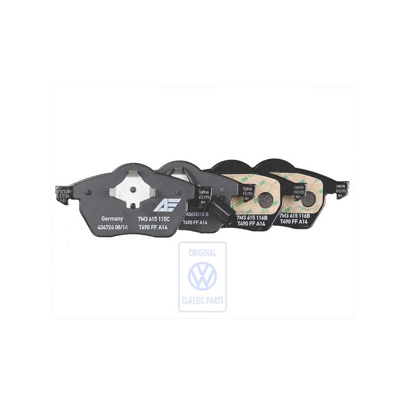 VW Original 6 Juego Pastillas Freno Con Indicacion De Desgaste - 7M3698151