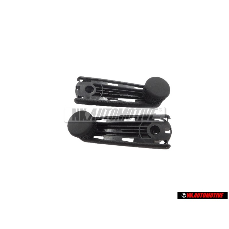 2x VW Original Manivela Ventanilla Negro Satinado - 357837581 01C