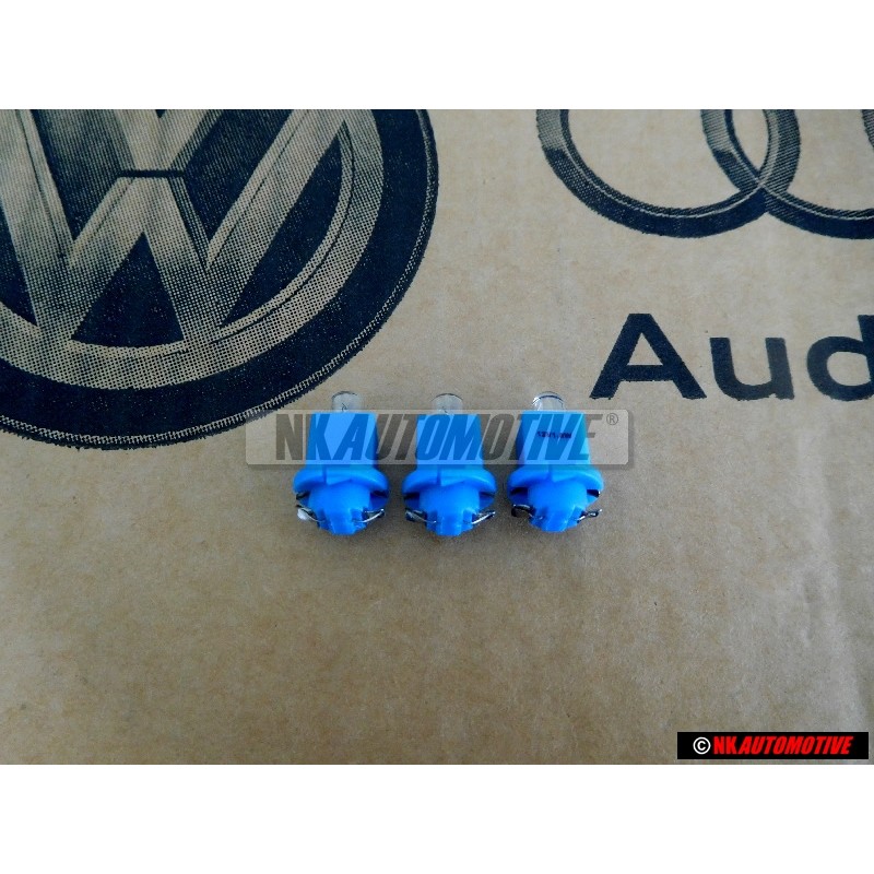 3x VW Original Bombilla C. Portalamparas Azul - 357919243B