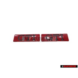 2x VW Original GTI Lado Rotulo Insignia Emblema Rojo - 191853714 QN5