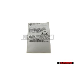 VW Original Placa De Identificacion Para Presion De Llenado - 3C8010668T
