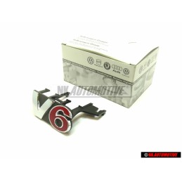 VW Original V6 Frente Rotulo Insignia Emblema Cromo Rojo - 1J6853679E GQF