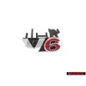 VW Original V6 Frente Rotulo Insignia Emblema Cromo Rojo - 1J6853679E GQF