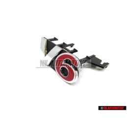 VW Original V6 Frente Rotulo Insignia Emblema Cromo Rojo - 1J6853679E GQF