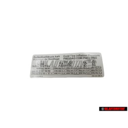 VW Original Adhesivo P. Presion Neumaticos - 7M3010305K