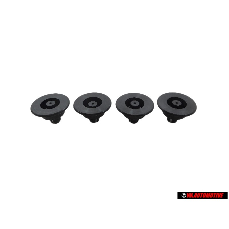 4x VW Original Soporte Para Cubierta Negro Satinado - 191807193 01C