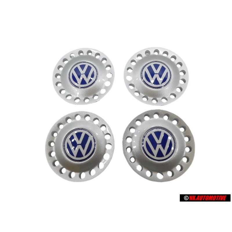 4x VW Original Tapacubos Plata Brillante/Azul/Blanco - 1C0601149D GTT
