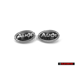 2x Audi Original Lado Simbolo Insignia Emblema Negro Cromo - 8D0853621B 2ZZ