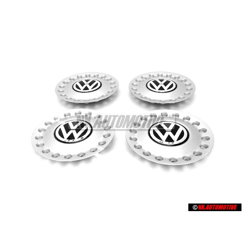 4x VW Original Tapacubos Cromo Brillante/Gris Dolomita - 1C0601149A GRB