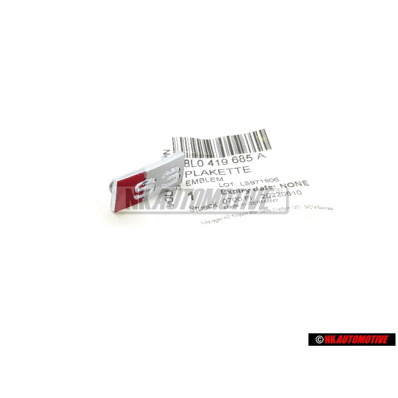 Audi Original S3 Volante Rotulo Insignia Emblema Cromo Rojo - 8L0419685A