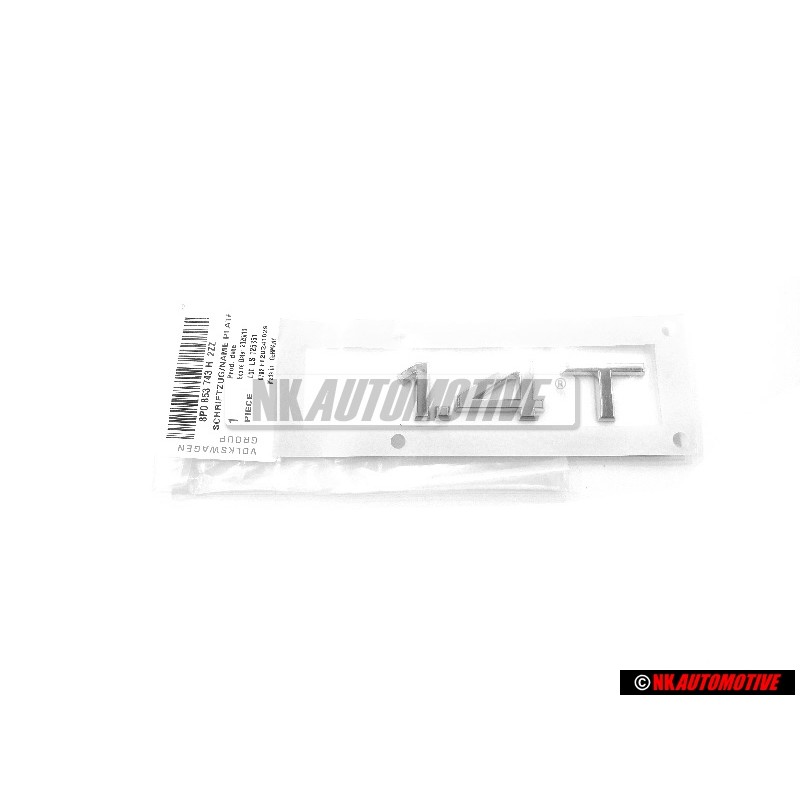 Audi Original 1.4T Trasero Rotulo Insignia Emblema Cromo - 8P0853743H 2ZZ