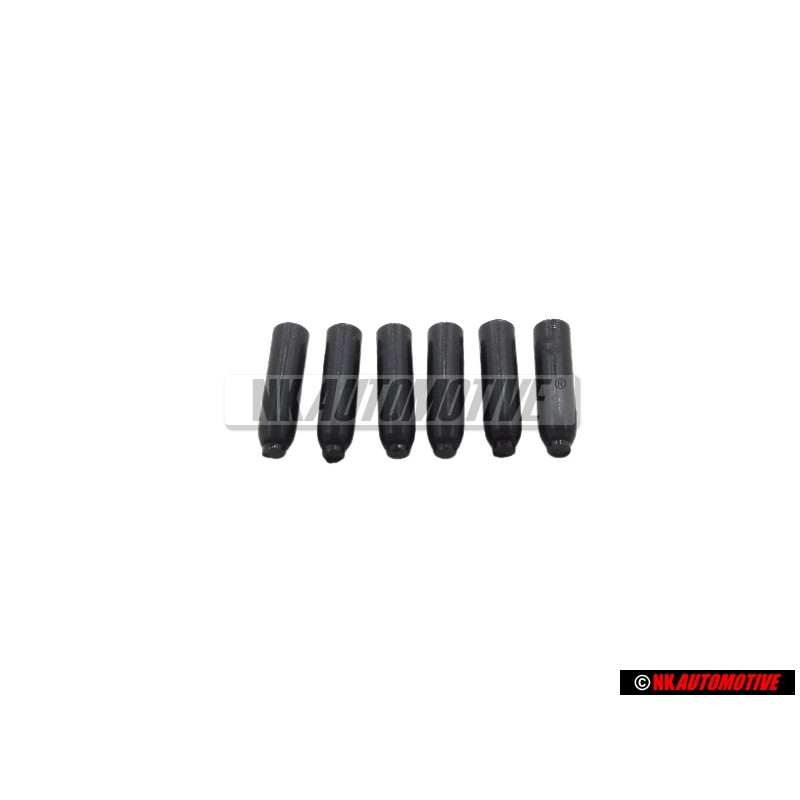 6x VW Original Capuchon Negro Satinado - 311867649 01C