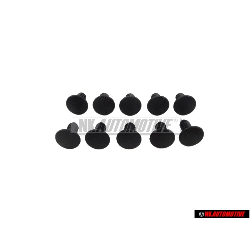 10x VW Original Clip Negro Satinado - 823863203 01C