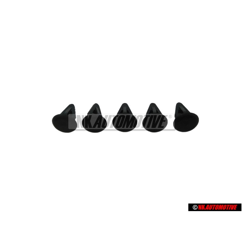 5x VW Original Clip Negro Satinado - 801867299 01C