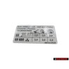VW Original Adhesivo P. Presion Neumaticos - 3B0010275R
