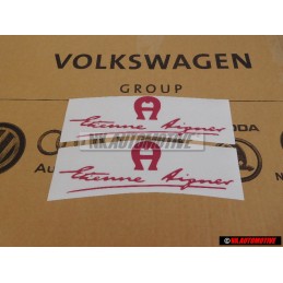 2x VW Classic Parts Rotulo Autoadhesivo Rojo Metalizado - 155853687G L16