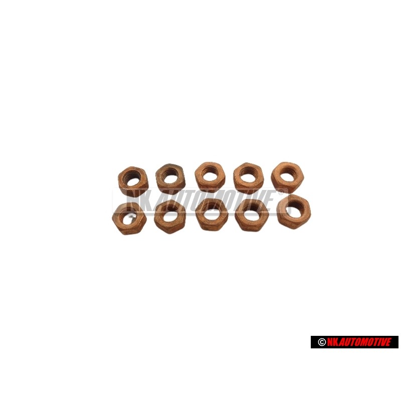 10x VW Original Tuerca Hexagonal - N 01100822