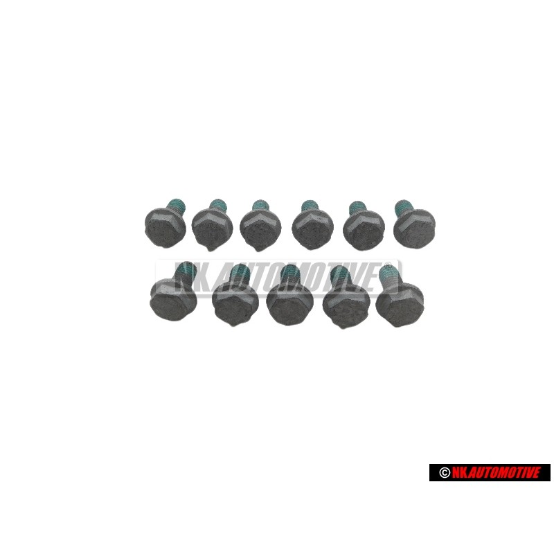 11x VW Original Tornillo Hexagonal Con Collar - N 90063904