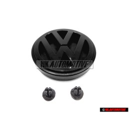 VW SET Maletero Trasero Insignia Emblema Negro & Clips - Golf MK2 1989-1992