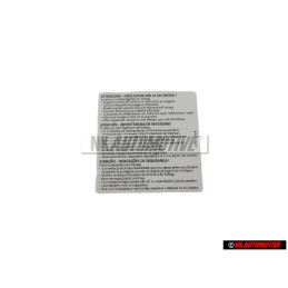 VW Original Adhesivo -Advertencia- Instrucciones De Seguridad - 1T0010342R