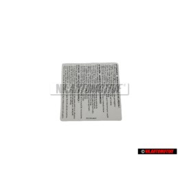 VW Original Adhesivo -Advertencia- Instrucciones De Seguridad - 1T0010342R