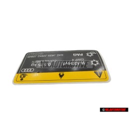 Audi Original Adhesivo P.Acondicionador Aire - 8W0010515B