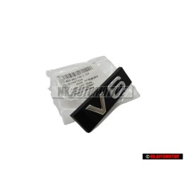 Audi Original V6 Frente Rotulo Insignia Emblema Negro Cromo - 4E0853736E 2ZZ