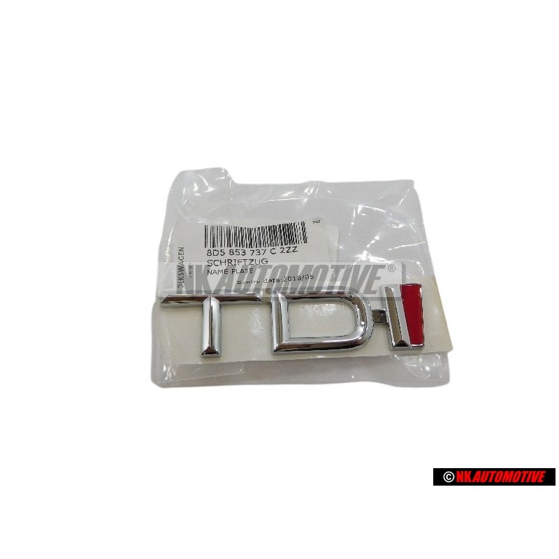 Audi Original TDI Trasero Rotulo Insignia Emblema Cromo Rojo - 8D5853737C 2ZZ