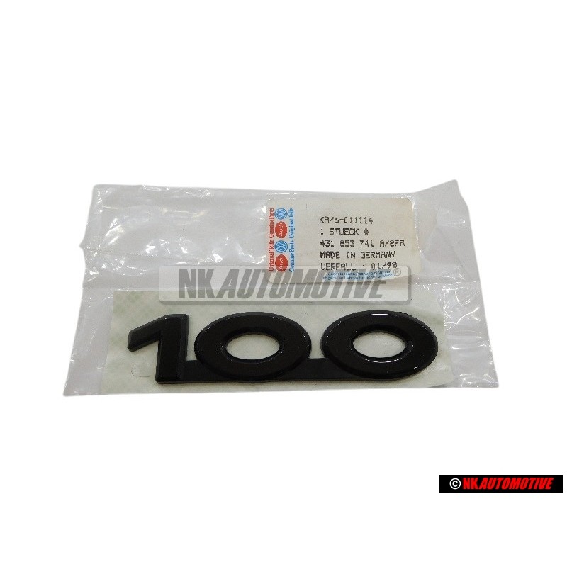 Audi Original 100 Trasero Rotulo Insignia Emblema Negro - 431853741A 2FA