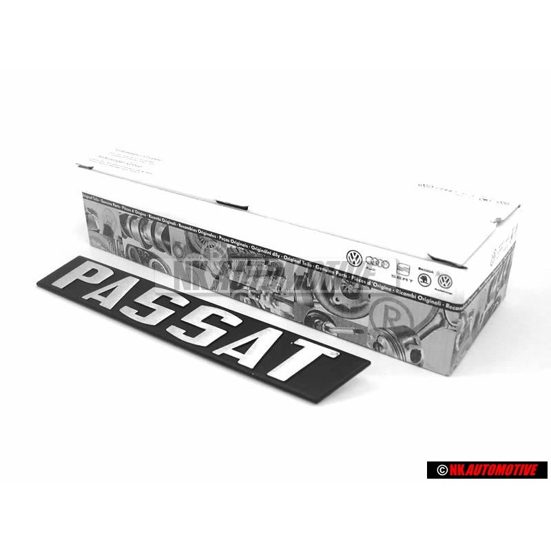 VW Original PASSAT Trasero Rotulo Insignia Emblema Plata Cepillada - 321853687C