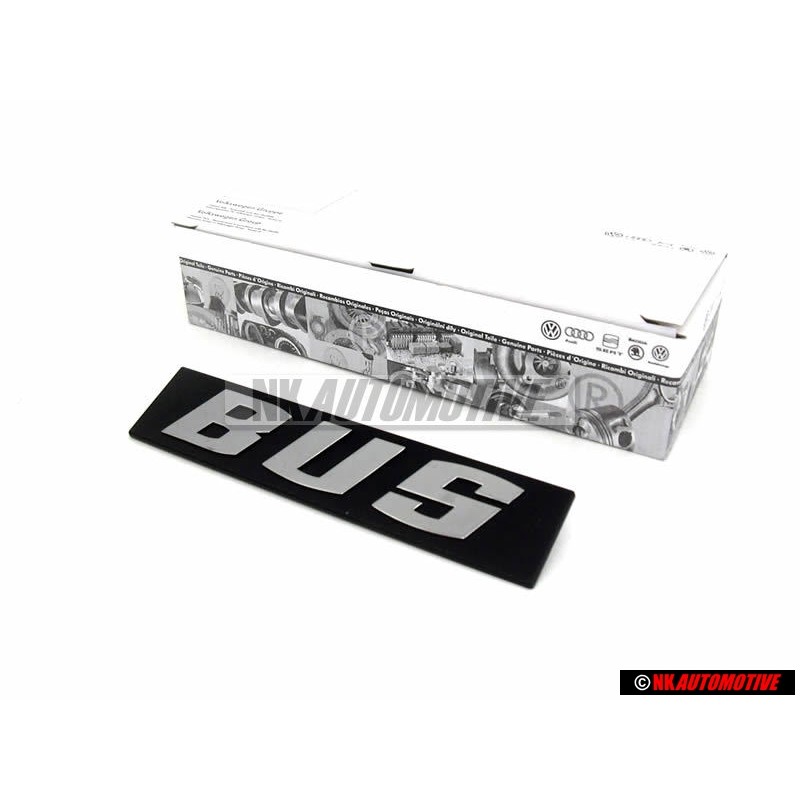 VW Original BUS Trasero Rotulo Insignia Emblema Plata Cepillada - 255853689