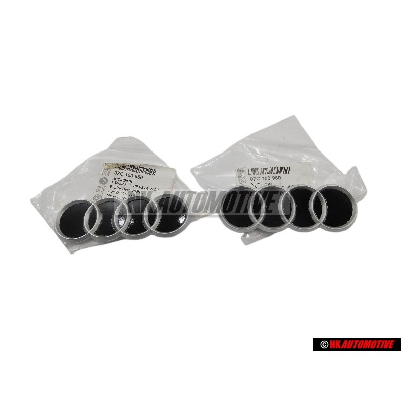 2x Audi Original Anillos Cubierta Del Motor Simbolo Insignia Emblema - 07C103960