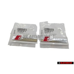 2x Audi Original S-LINE Lado Rotulo Insignia Emblema Cromo Rojo - 8N0853601A