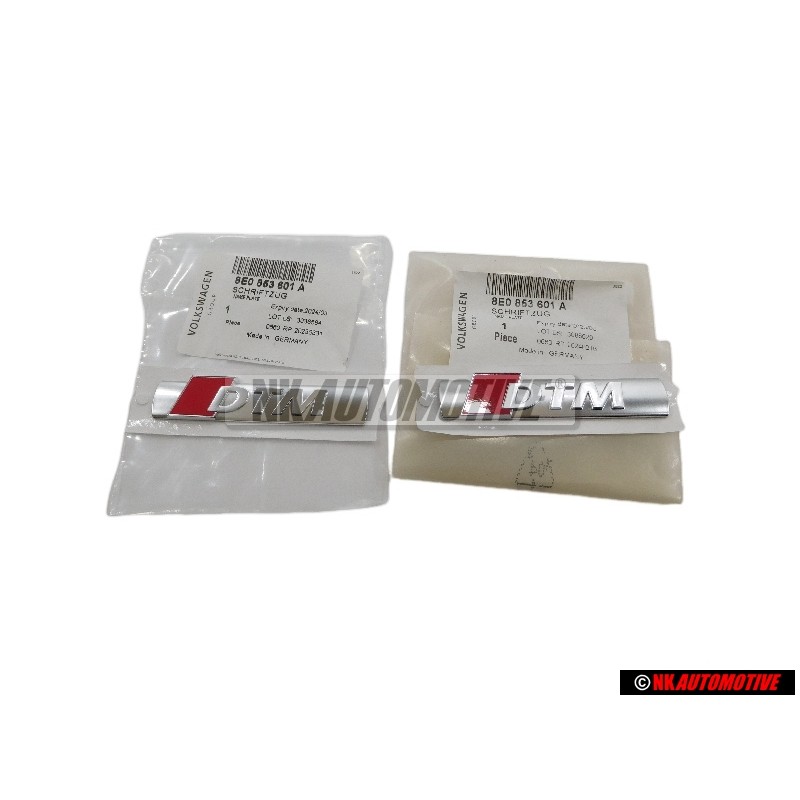 2x Audi Original DTM Lado Rotulo Insignia Emblema Cromo Rojo - 8E0853601A