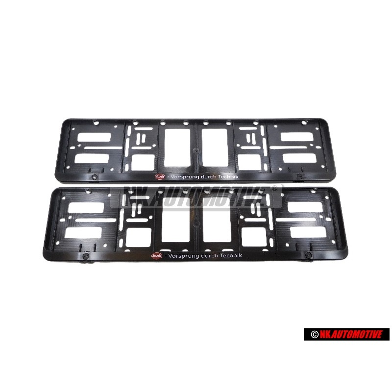 2x Audi Original License Plate Holder Vorsprung Durch Technik - A16-2285