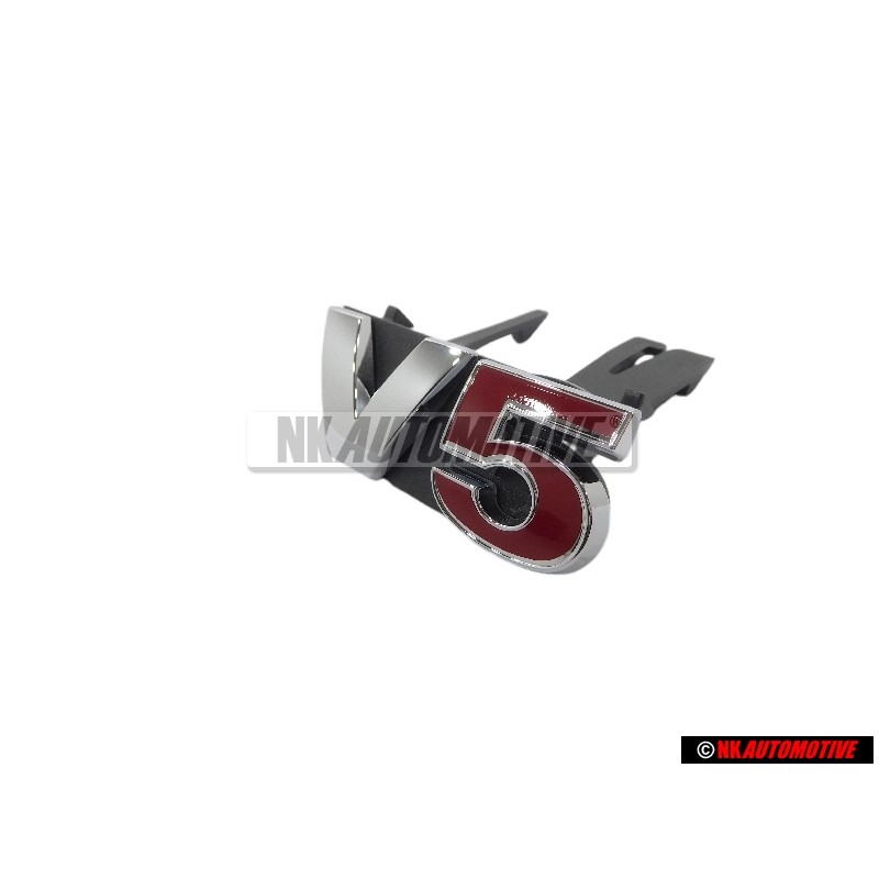VW Original V5 Frente Rotulo Insignia Emblema Cromo Rojo - 1J5853679D GQF