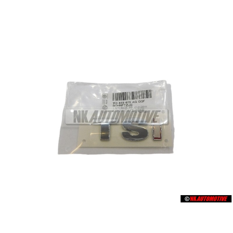 VW Original TSI Trasero Rotulo Insignia Emblema Cromo Rojo - 1K0853675AGGQF
