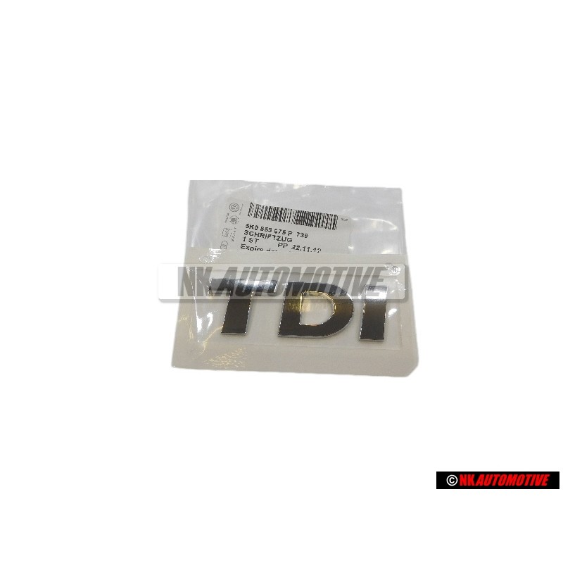 VW Original TDI Trasero Rotulo Insignia Emblema Cromo - 5K0853675P 739