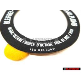 VW Original Placa 'Sin Plomo / ' *Unleaded Fuel Only / Unique - 155010024P