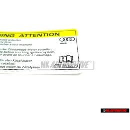 VW Original Placa Ident. 'Cuidado Alta Tension, Antes De Tocar - 8K0010520A