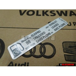 VW Original Placa De Identificacion Sin Plomo Unleaded Sansplomb - 037010057R
