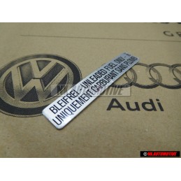 VW Original Adhesivo 'Unleaded' Fuel Only / Uniquement - 000010018C